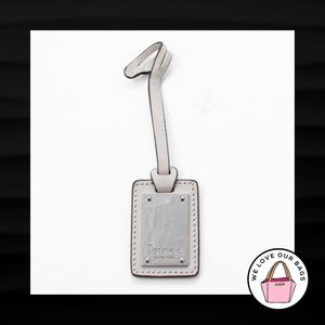 TIGNANELLO TAN TAUPE LEATHER SILVER METAL KEY FOB BAG CHARM KEYCHAIN HANG TAG